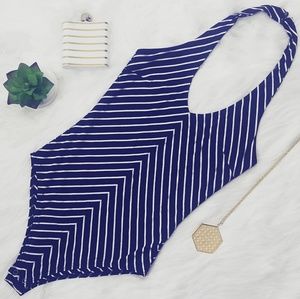 Nautical Stripe Deep V Bodysuit
